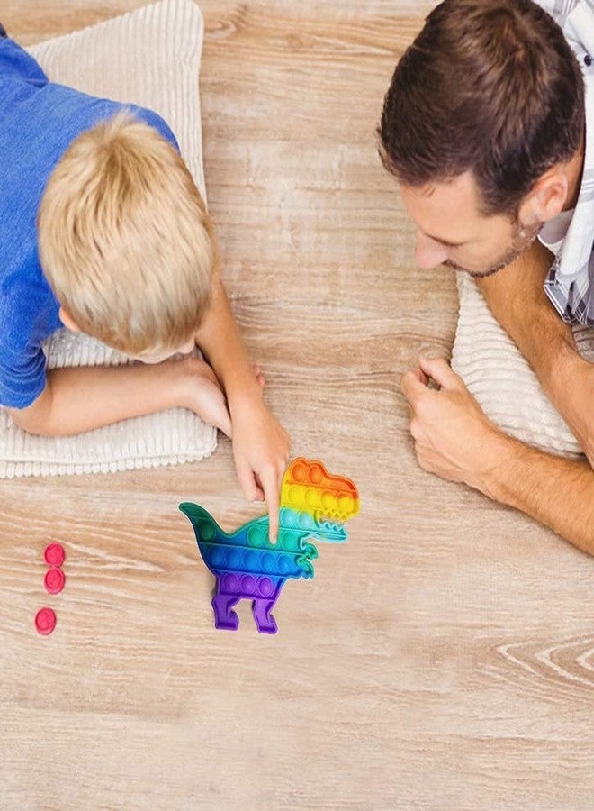 VGRASSP Pop It Fidget Sensory Toys, Stress Relief Silicone Pressure Relieving, Squeeze Novelty Gifts for Kids Children Adults - Color As Per Stock (Dinosaur) - Image 4